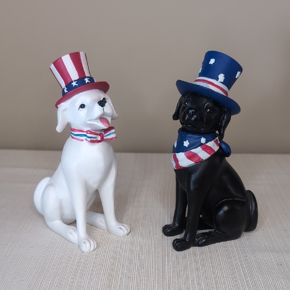 Celebrate It Patriotic Dog Figurines in Red White and Blue